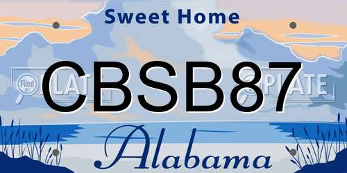 CBSB87 Alabama License Plate