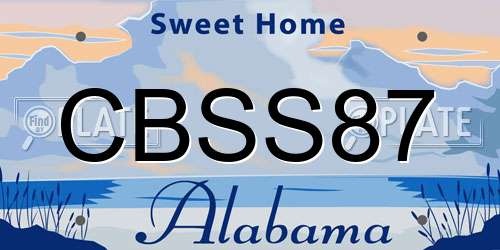 CBSS87 Alabama License Plate