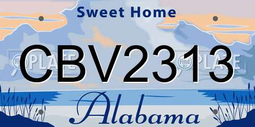 CBV2313 Alabama License Plate