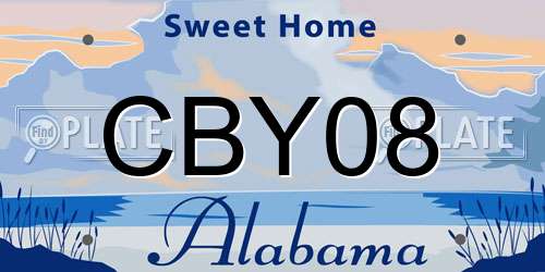 CBY08 Alabama License Plate