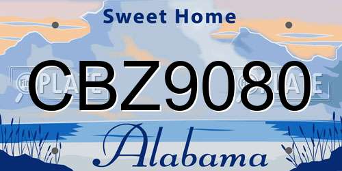 CBZ9080 Alabama License Plate