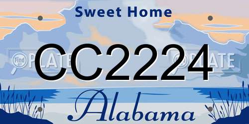 CC2224 Alabama License Plate
