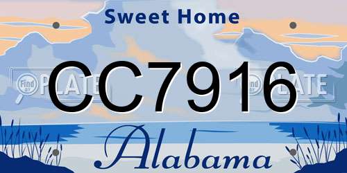 CC7916 Alabama License Plate