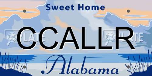 CCALLR Alabama License Plate