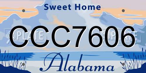 CCC7606 Alabama License Plate