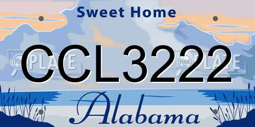 CCL3222 Alabama License Plate