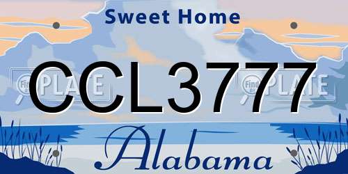 CCL3777 Alabama License Plate