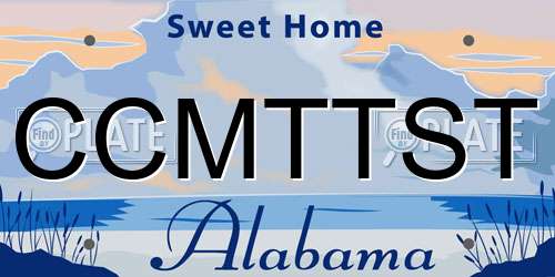 CCMTTST Alabama License Plate