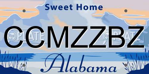 CCMZZBZ Alabama License Plate