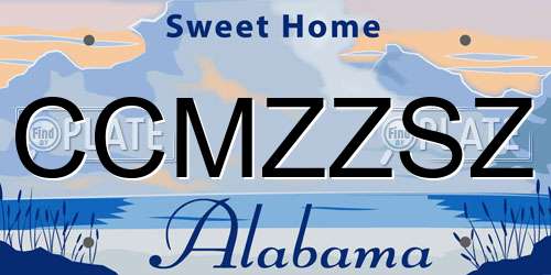 CCMZZSZ Alabama License Plate