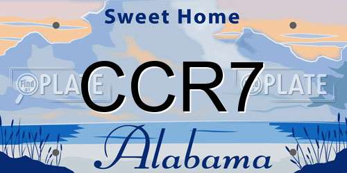 CCR7 Alabama License Plate