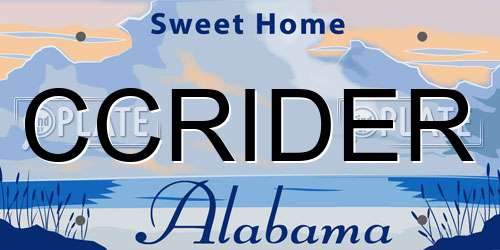CCRIDER Alabama License Plate