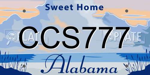 CCS777 Alabama License Plate