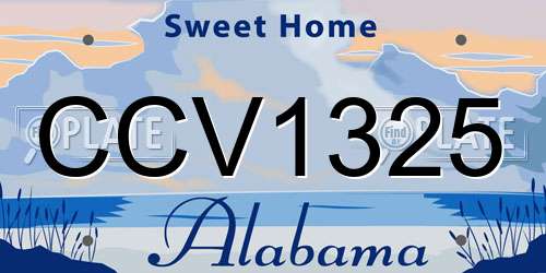 CCV1325 Alabama License Plate
