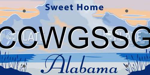 CCWGSSG Alabama License Plate