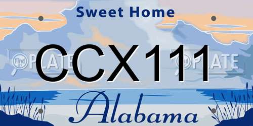 CCX111 Alabama License Plate