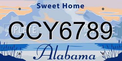 CCY6789 Alabama License Plate