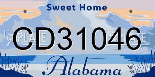 CD31046 Alabama License Plate