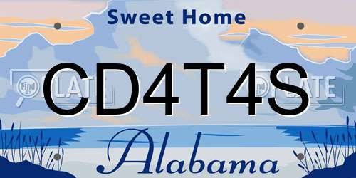 CD4T4S Alabama License Plate