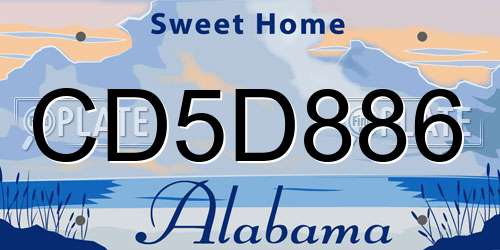 CD5D886 Alabama License Plate