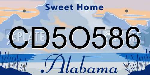 CD5O586 Alabama License Plate