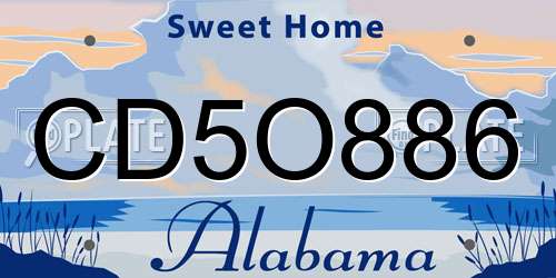 CD5O886 Alabama License Plate