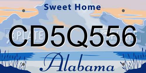 CD5Q556 Alabama License Plate