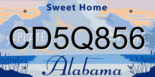 CD5Q856 Alabama License Plate