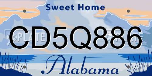CD5Q886 Alabama License Plate