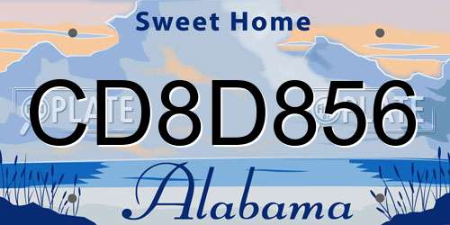 CD8D856 Alabama License Plate