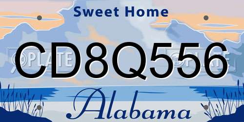 CD8Q556 Alabama License Plate