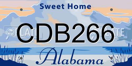 CDB266 Alabama License Plate