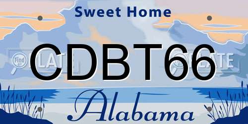 CDBT66 Alabama License Plate