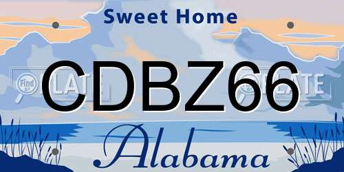 CDBZ66 Alabama License Plate