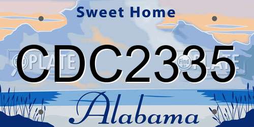CDC2335 Alabama License Plate