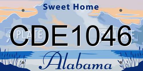 CDE1046 Alabama License Plate