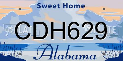 CDH629 Alabama License Plate