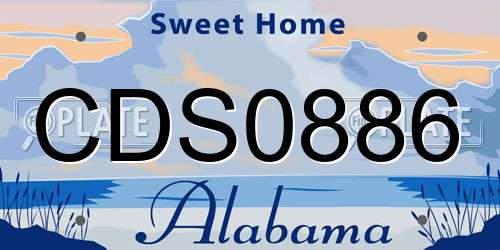 CDS0886 Alabama License Plate