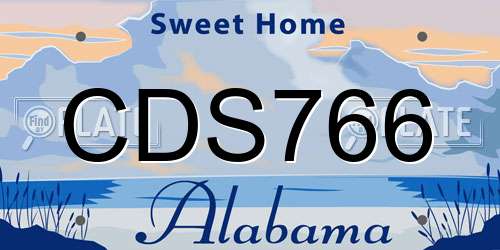 CDS766 Alabama License Plate