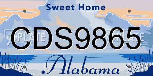 CDS9865 Alabama License Plate