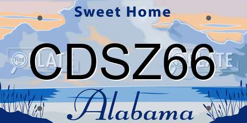 CDSZ66 Alabama License Plate