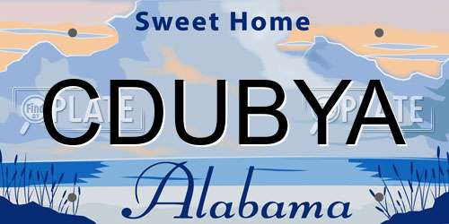 CDUBYA Alabama License Plate