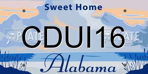 CDUI16 Alabama License Plate