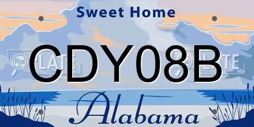 CDY08B Alabama License Plate
