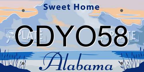 CDYO58 Alabama License Plate