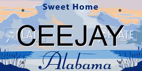 CEEJAY Alabama License Plate