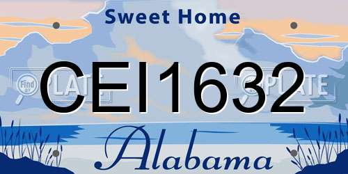 CEI1632 Alabama License Plate