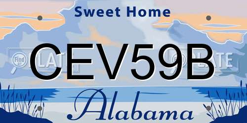 CEV59B Alabama License Plate