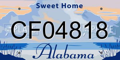 CF04818 Alabama License Plate