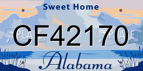 CF42170 Alabama License Plate